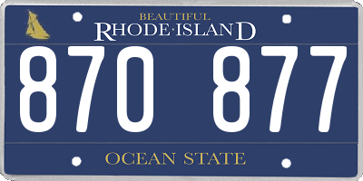 RI license plate 870877