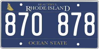 RI license plate 870878