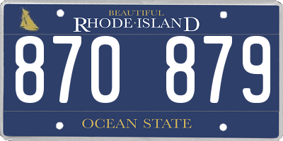 RI license plate 870879