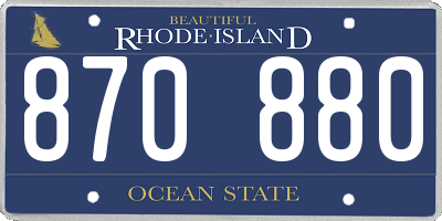 RI license plate 870880