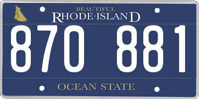 RI license plate 870881