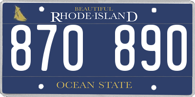 RI license plate 870890