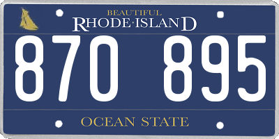 RI license plate 870895