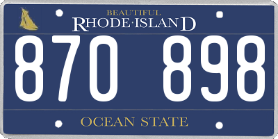 RI license plate 870898