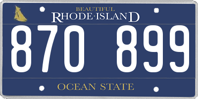 RI license plate 870899