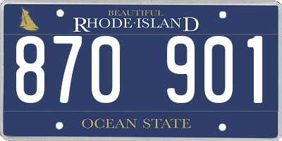 RI license plate 870901