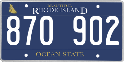 RI license plate 870902
