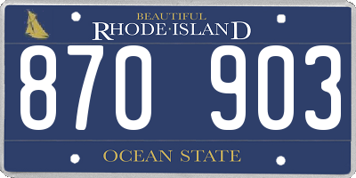 RI license plate 870903