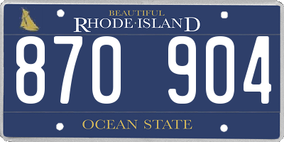 RI license plate 870904