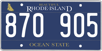 RI license plate 870905