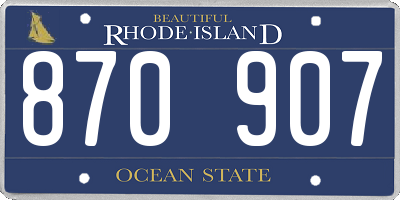 RI license plate 870907