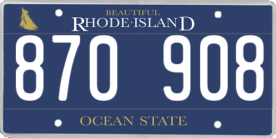 RI license plate 870908