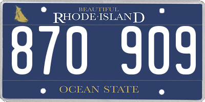 RI license plate 870909