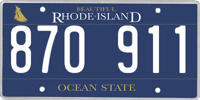 RI license plate 870911