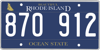 RI license plate 870912