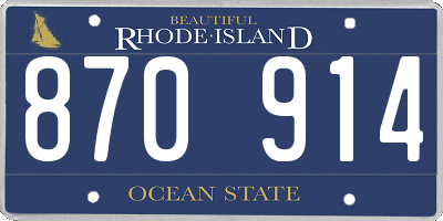 RI license plate 870914