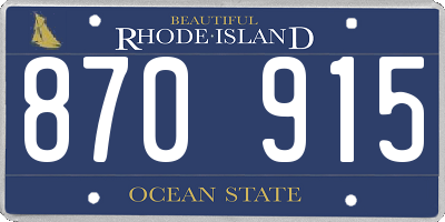 RI license plate 870915