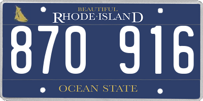 RI license plate 870916