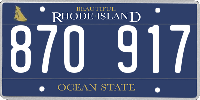 RI license plate 870917
