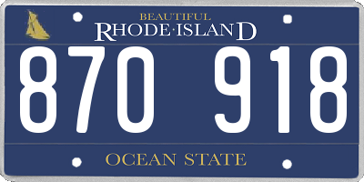 RI license plate 870918