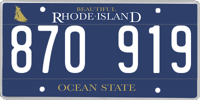 RI license plate 870919