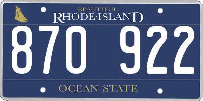 RI license plate 870922