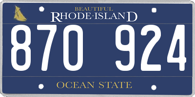 RI license plate 870924