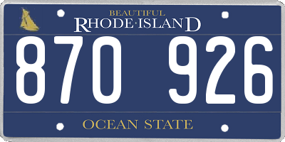 RI license plate 870926