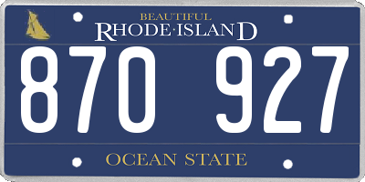 RI license plate 870927