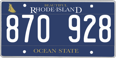 RI license plate 870928