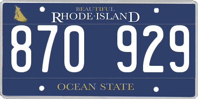 RI license plate 870929