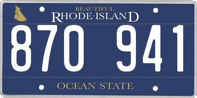 RI license plate 870941