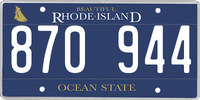 RI license plate 870944