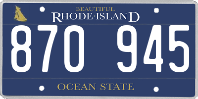 RI license plate 870945