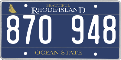 RI license plate 870948