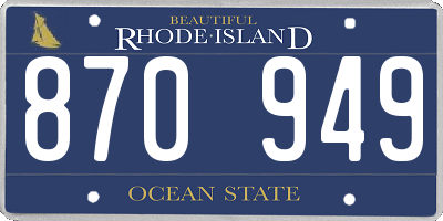 RI license plate 870949