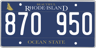 RI license plate 870950