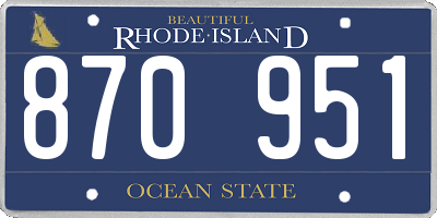 RI license plate 870951