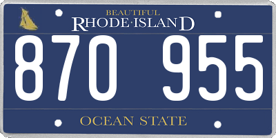 RI license plate 870955