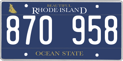 RI license plate 870958