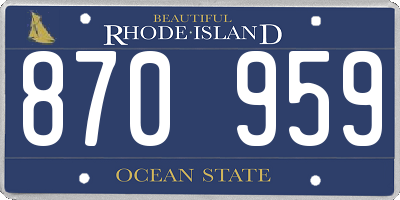 RI license plate 870959