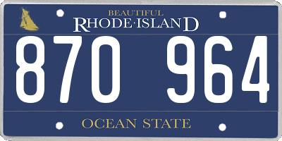 RI license plate 870964