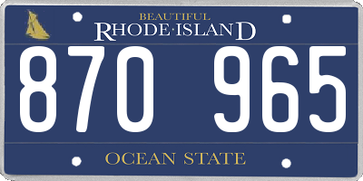 RI license plate 870965