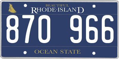 RI license plate 870966