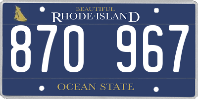 RI license plate 870967