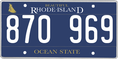 RI license plate 870969