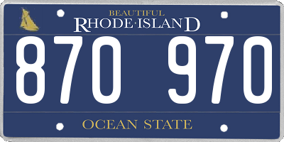 RI license plate 870970