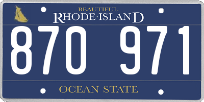 RI license plate 870971