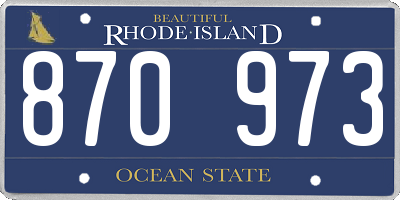 RI license plate 870973