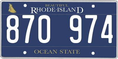 RI license plate 870974